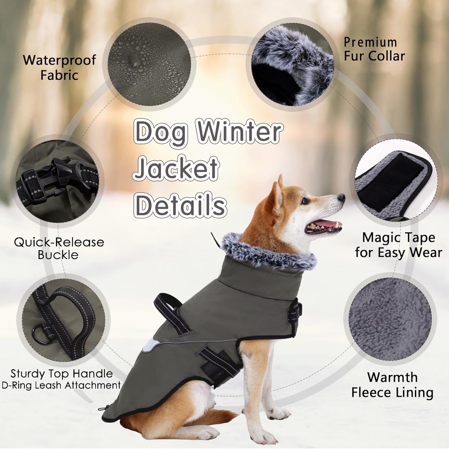 Manteau pour Chien imperméable avec Harnais