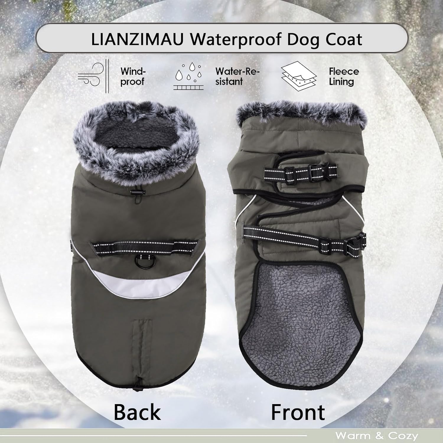 Manteau pour Chien imperméable avec Harnais